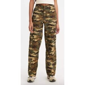Levi's Women's Cargo Pants Camo 94' Baggy Y2K Brown Tan Green 25 Wide Leg